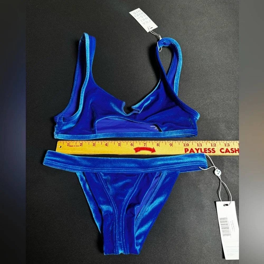 Frankie's Bikinis Cobalt Velvet Two-Piece Swim Set